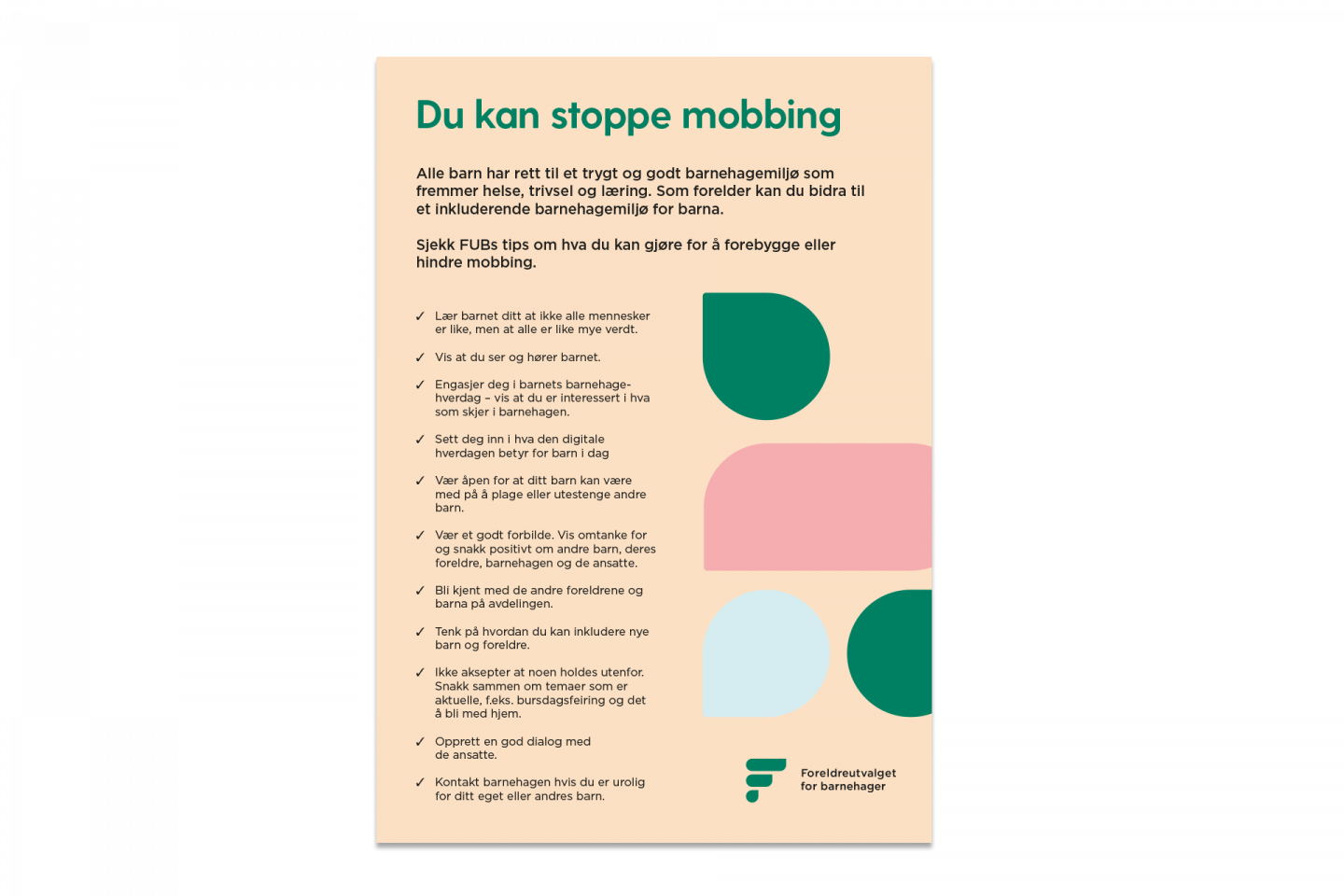Du kan stoppe mobbing! - Foreldreutvalget for barnehager