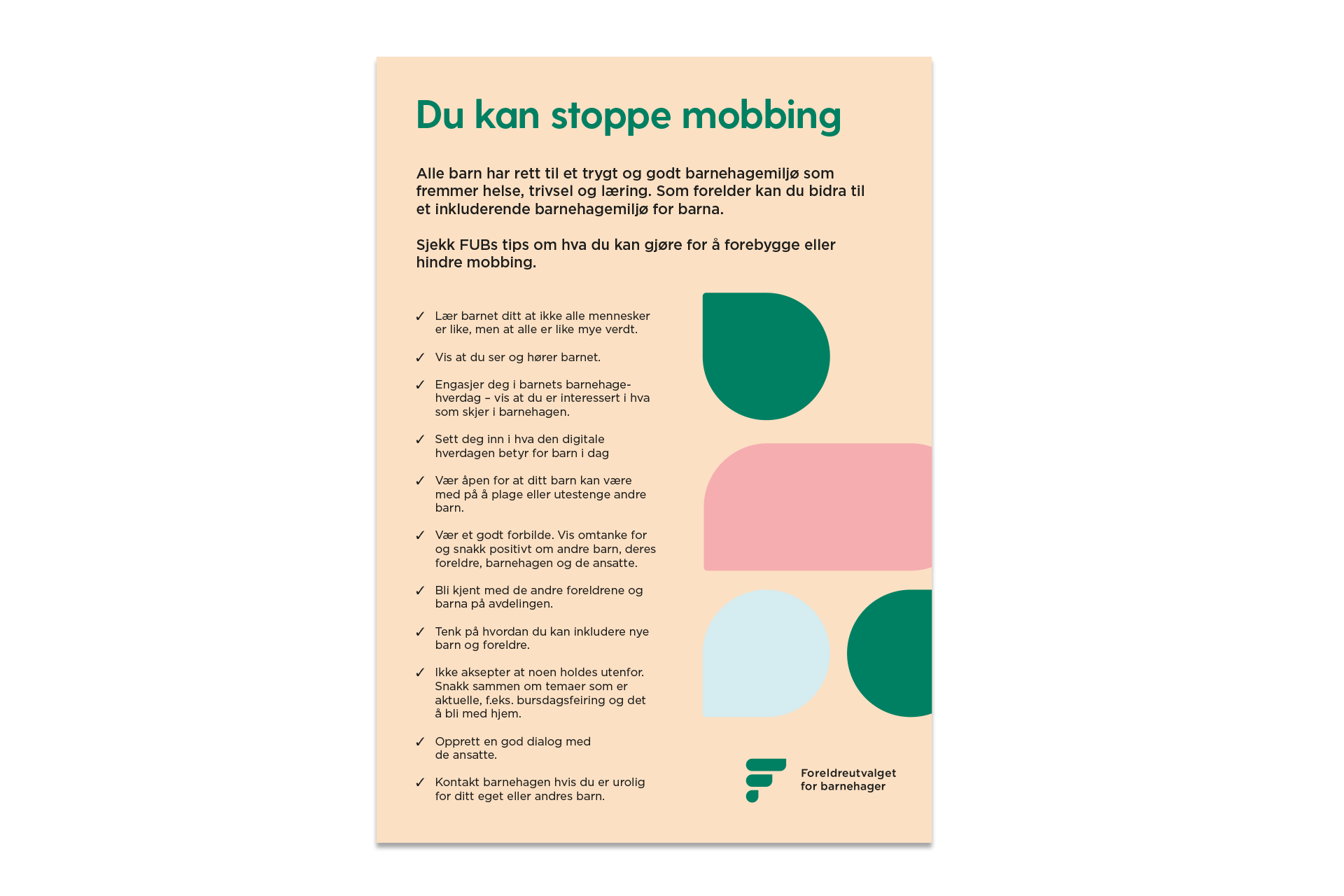 Du Kan Stoppe Mobbing Foreldreutvalget For Barnehager