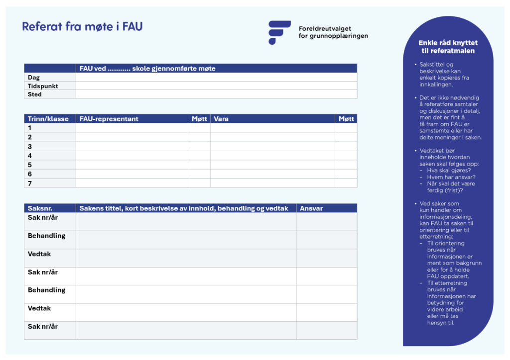 Referatmal for FAU