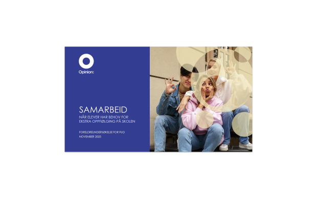 Forside av undersøkelse blant foreldre som har elever med behov for ekstra oppfølging i skolen.